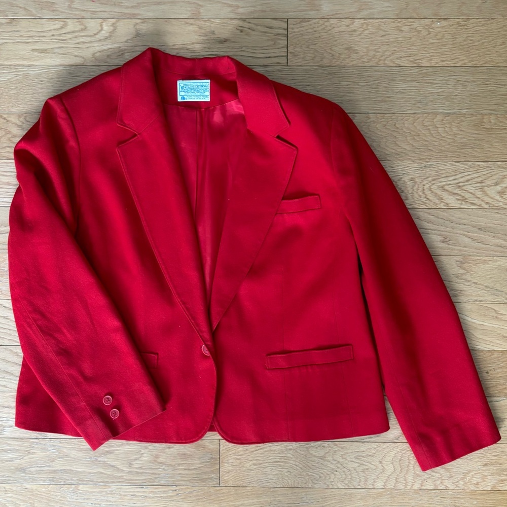 Pendleton Vintage Red Blazer Jacket - image 1